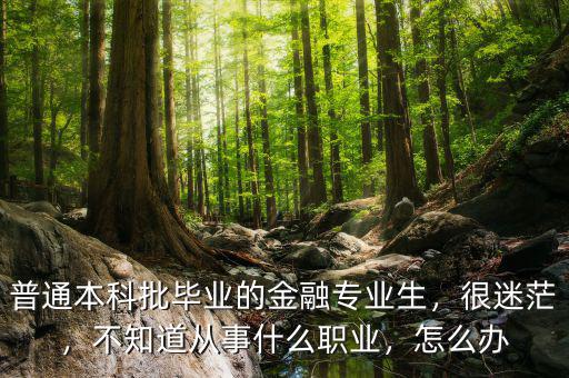 普通本科批畢業(yè)的金融專業(yè)生，很迷茫，不知道從事什么職業(yè)，怎么辦