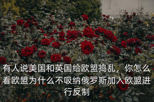 有人說(shuō)美國(guó)和英國(guó)給歐盟搗亂，你怎么看歐盟為什么不吸納俄羅斯加入歐盟進(jìn)行反制