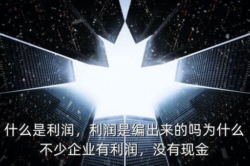 什么是利潤，利潤是編出來的嗎為什么不少企業(yè)有利潤，沒有現(xiàn)金
