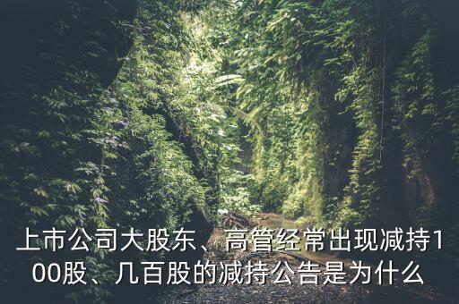 上市公司大股東、高管經常出現減持100股、幾百股的減持公告是為什么