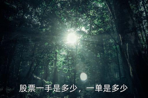 股票一手是多少，一單是多少