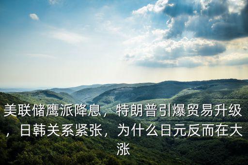美聯(lián)儲鷹派降息，特朗普引爆貿(mào)易升級，日韓關(guān)系緊張，為什么日元反而在大漲