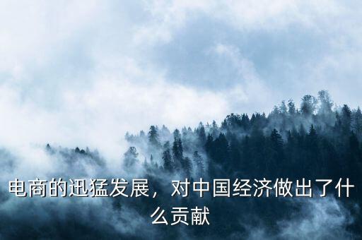 電商的迅猛發(fā)展，對中國經(jīng)濟(jì)做出了什么貢獻(xiàn)