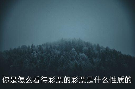 你是怎么看待彩票的彩票是什么性質的