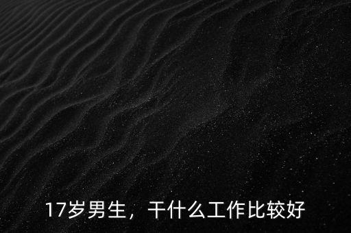 17歲男生，干什么工作比較好