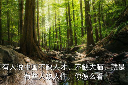 有人說中國不缺人才、不缺大腦，就是有些人缺人性，你怎么看