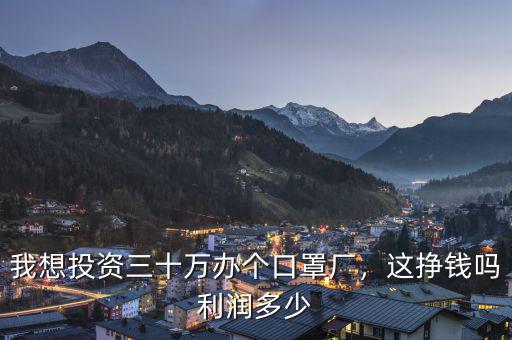 我想投資三十萬辦個口罩廠，這掙錢嗎利潤多少