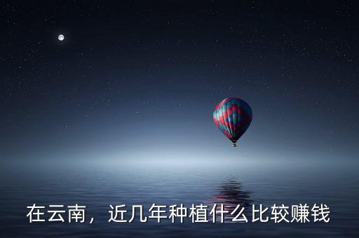 在云南，近幾年種植什么比較賺錢