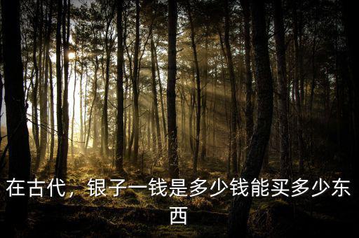 在古代，銀子一錢是多少錢能買多少東西