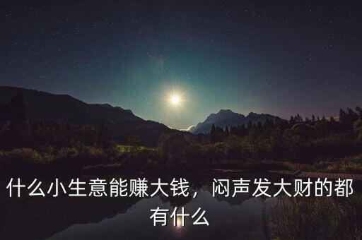 什么小生意能賺大錢，悶聲發(fā)大財?shù)亩加惺裁? class=