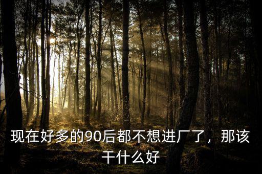 現(xiàn)在好多的90后都不想進(jìn)廠了，那該干什么好