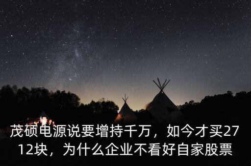 茂碩電源說要增持千萬，如今才買2712塊，為什么企業(yè)不看好自家股票
