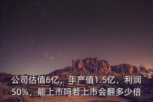 公司估值6億，年產值1.5億，利潤50%，能上市嗎若上市會翻多少倍
