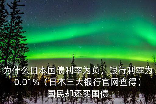 為什么日本國債利率為負，銀行利率為0.01%（日本三大銀行官網(wǎng)查得）國民卻還買國債