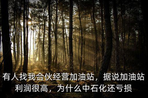 有人找我合伙經營加油站，據(jù)說加油站利潤很高，為什么中石化還虧損