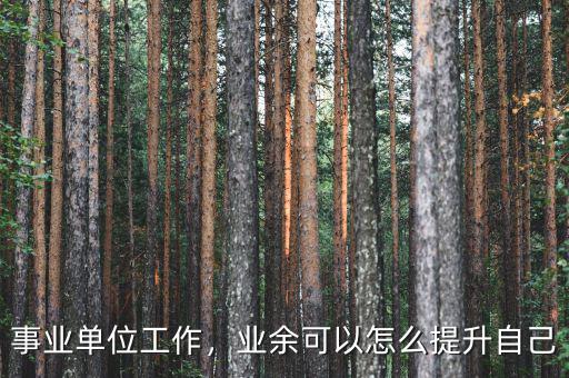 事業(yè)單位工作，業(yè)余可以怎么提升自己