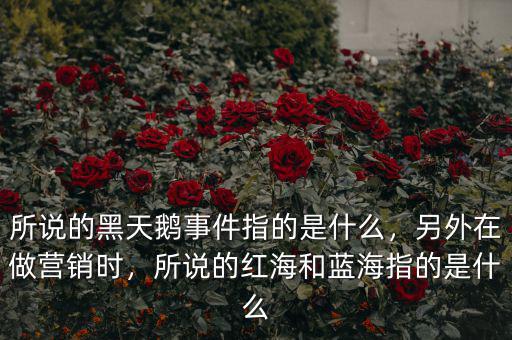 所說的黑天鵝事件指的是什么，另外在做營銷時，所說的紅海和藍(lán)海指的是什么
