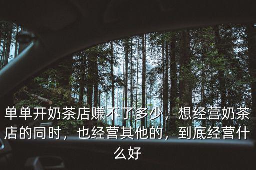 單單開奶茶店賺不了多少，想經(jīng)營奶茶店的同時，也經(jīng)營其他的，到底經(jīng)營什么好