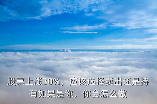 股票上漲30%，應(yīng)該選擇賣(mài)出還是持有如果是你，你會(huì)怎么做