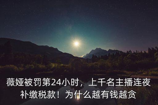 薇婭被罰第24小時(shí)，上千名主播連夜補(bǔ)繳稅款！為什么越有錢越貪