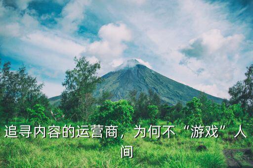 追尋內容的運營商，為何不“游戲”人間
