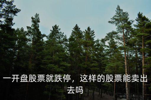 一開盤股票就跌停，這樣的股票能賣出去嗎