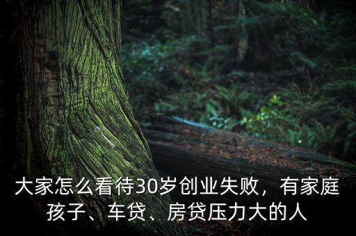 大家怎么看待30歲創(chuàng)業(yè)失敗，有家庭孩子、車(chē)貸、房貸壓力大的人