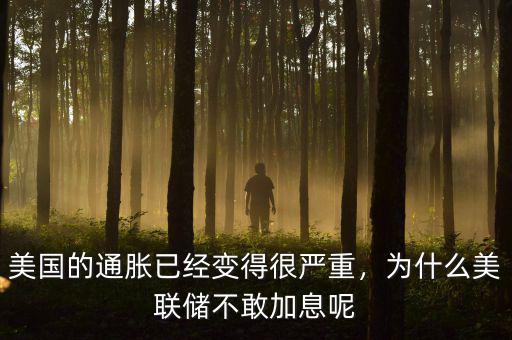 美國的通脹已經(jīng)變得很嚴(yán)重，為什么美聯(lián)儲不敢加息呢