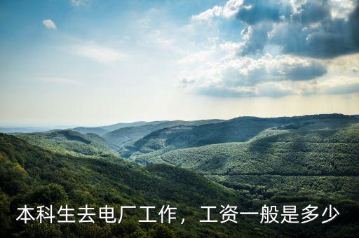 本科生去電廠工作，工資一般是多少
