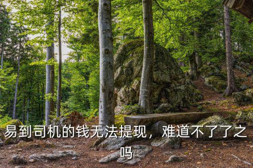 易到司機的錢無法提現(xiàn)，難道不了了之嗎