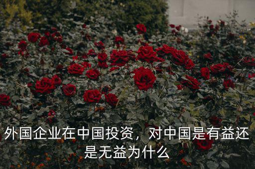 外國企業(yè)在中國投資，對中國是有益還是無益為什么