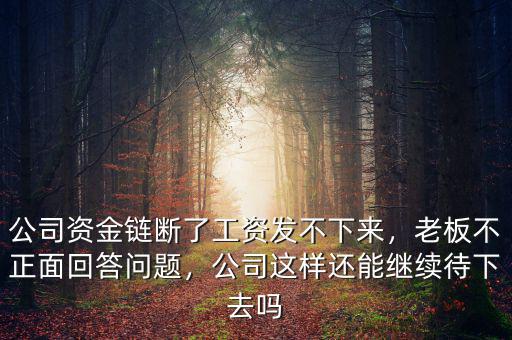 公司資金鏈斷了工資發(fā)不下來(lái)，老板不正面回答問(wèn)題，公司這樣還能繼續(xù)待下去嗎