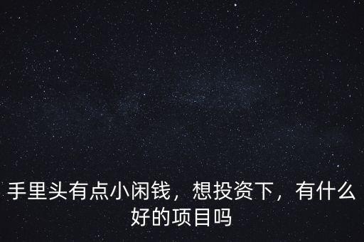 手里頭有點小閑錢，想投資下，有什么好的項目嗎