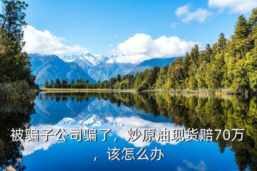 被騙子公司騙了，炒原油現(xiàn)貨賠70萬，該怎么辦