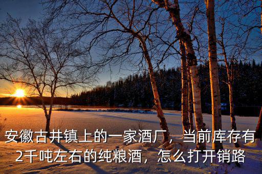 安徽古井鎮(zhèn)上的一家酒廠(chǎng)，當(dāng)前庫(kù)存有2千噸左右的純糧酒，怎么打開(kāi)銷(xiāo)路