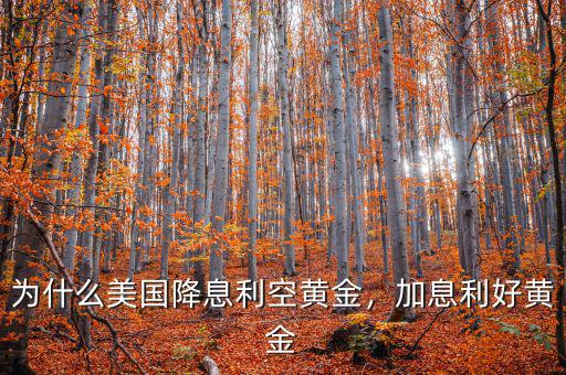 為什么美國降息利空黃金，加息利好黃金