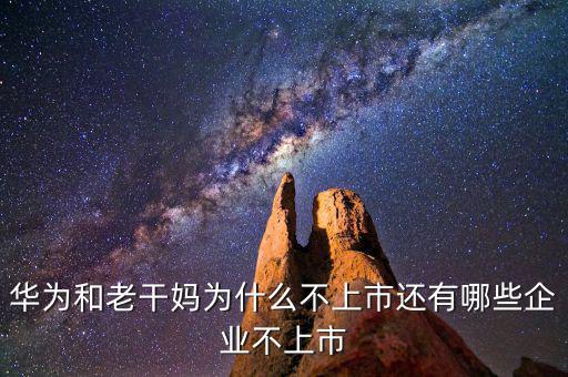 德爾惠為什么沒(méi)上市,華為和老干媽為什么不上市