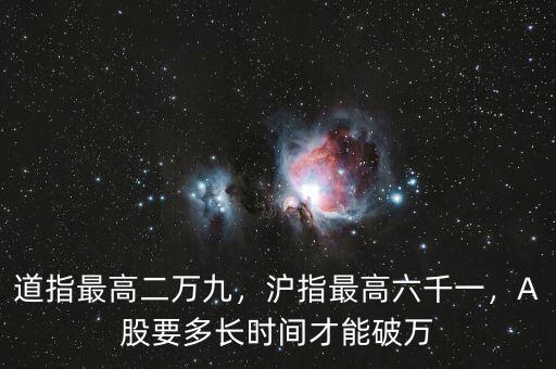 道指最高二萬九，滬指最高六千一，A股要多長時(shí)間才能破萬