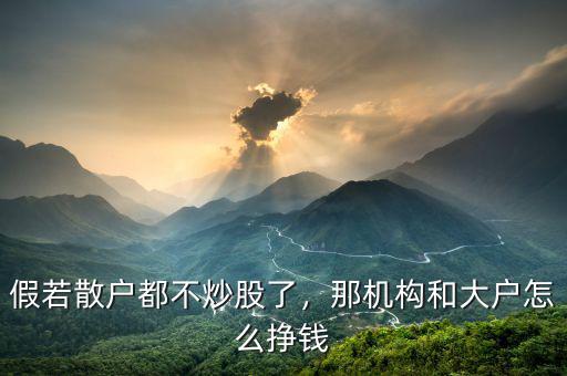 假若散戶都不炒股了，那機(jī)構(gòu)和大戶怎么掙錢