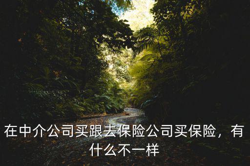 在中介公司買跟去保險公司買保險，有什么不一樣