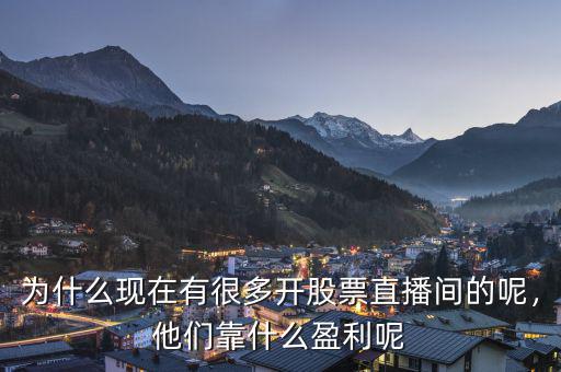 為什么現(xiàn)在有很多開股票直播間的呢，他們靠什么盈利呢