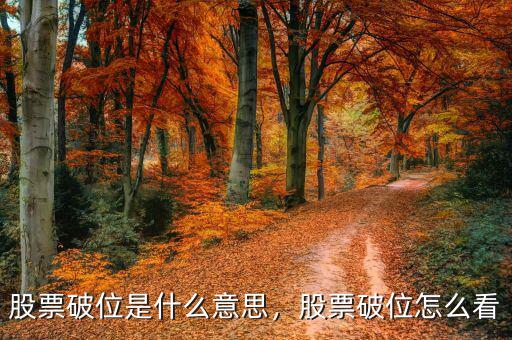 股票破位是什么意思，股票破位怎么看
