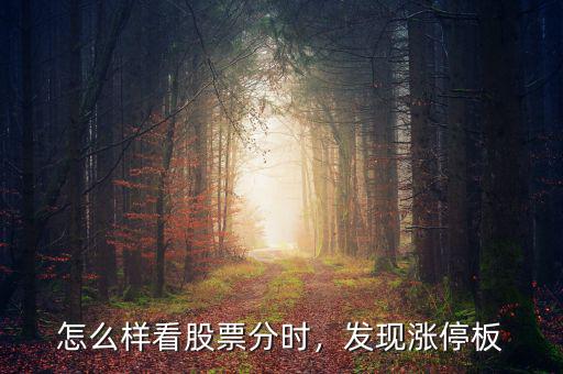 怎么樣看股票分時，發(fā)現(xiàn)漲停板