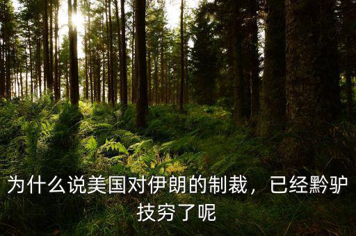 為什么說美國對伊朗的制裁，已經(jīng)黔驢技窮了呢