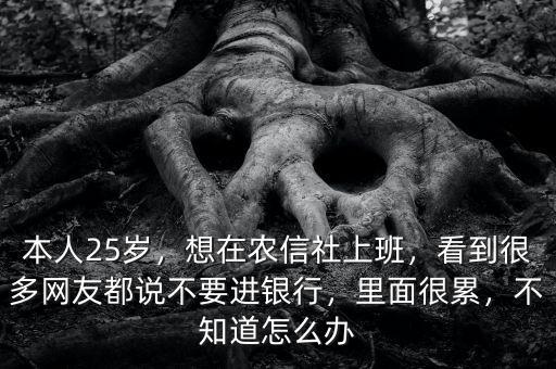 本人25歲，想在農(nóng)信社上班，看到很多網(wǎng)友都說(shuō)不要進(jìn)銀行，里面很累，不知道怎么辦