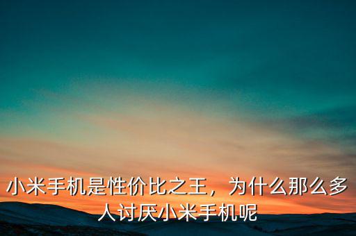 小米手機是性價比之王，為什么那么多人討厭小米手機呢