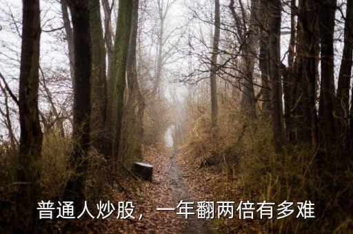 普通人炒股，一年翻兩倍有多難