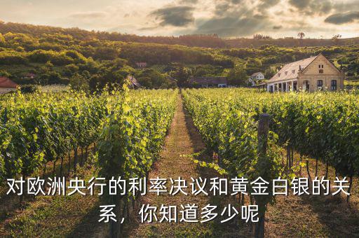 對(duì)歐洲央行的利率決議和黃金白銀的關(guān)系，你知道多少呢
