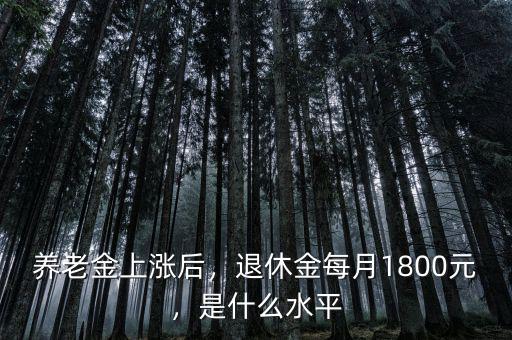 養(yǎng)老金上漲后，退休金每月1800元，是什么水平