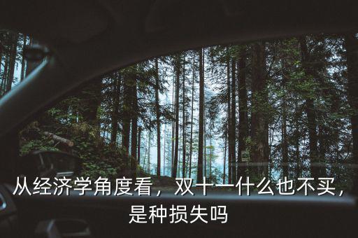 從經(jīng)濟學(xué)角度看，雙十一什么也不買，是種損失嗎